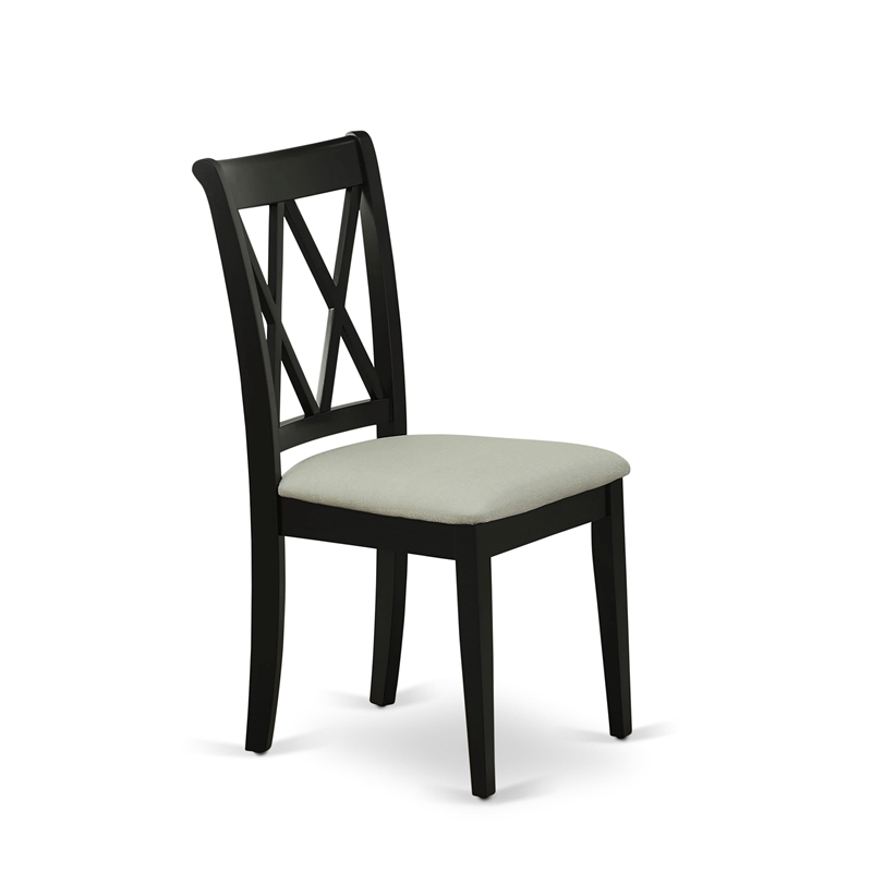 ESCL3-BCH-C - Dining Table and 2 Double X Back Dining Chairs - Black Finish