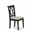 ESCL3-BCH-C - Dining Table and 2 Double X Back Dining Chairs - Black Finish