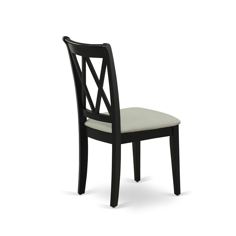 ESCL3-BCH-C - Dining Table and 2 Double X Back Dining Chairs - Black Finish