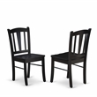 ESDL3-BCH-W- Dining Table and 2 Kitchen Chairs with Slatted Back - Black Finish