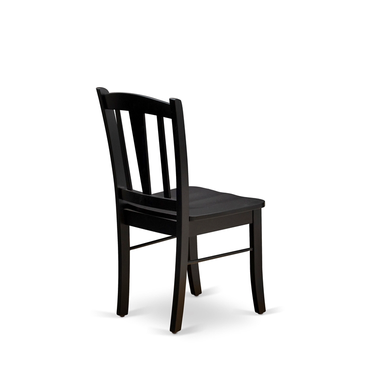 ESDL3-BCH-W- Dining Table and 2 Kitchen Chairs with Slatted Back - Black Finish