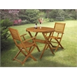 MNBS3CANA - Bistro Table and 2 Folding Dining Chairs - Natural Oil Finish