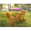 MNCM3CWNA - Dining Table and 2 Foldable Side Chairs - Natural Oil Finish