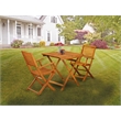 SEBS3CANA - Dining Table and 2 Outdoor Arm Chairs - Natural Oil Finish