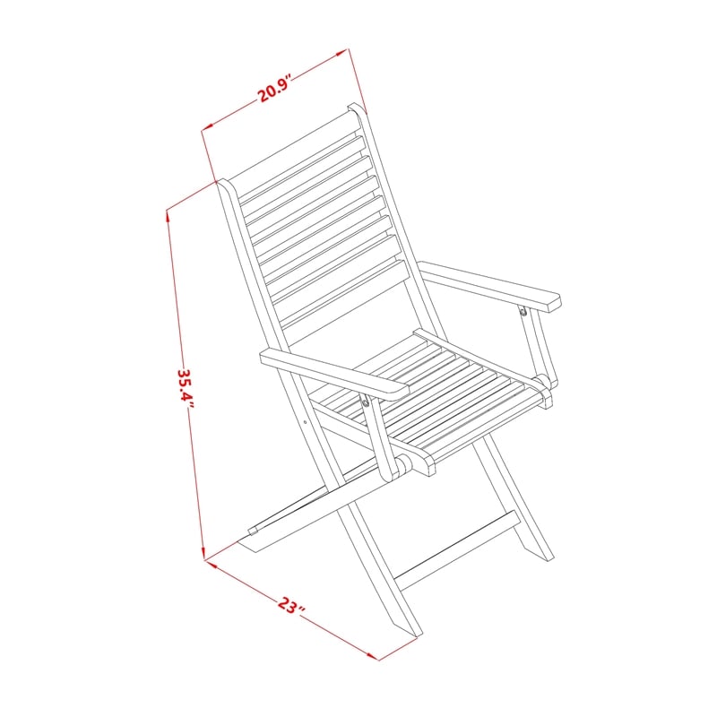SEBS3CANA - Dining Table and 2 Outdoor Arm Chairs - Natural Oil Finish