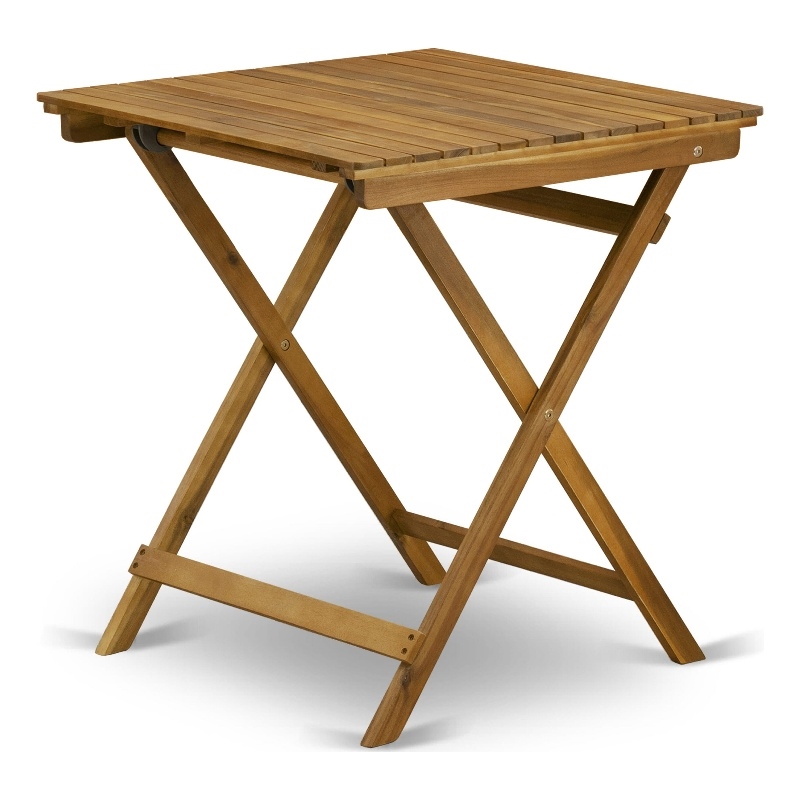 East West Furniture Selma Square Acacia Wood Outdoor Table in Natural Oil finish