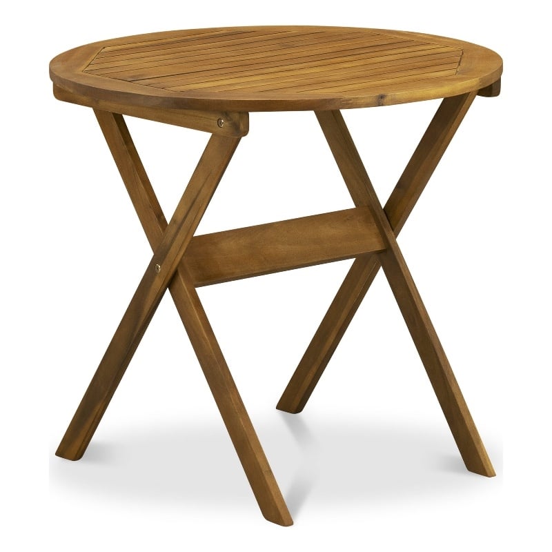 East West Furniture Marion Round Acacia Wood Table in Natural Oil finish