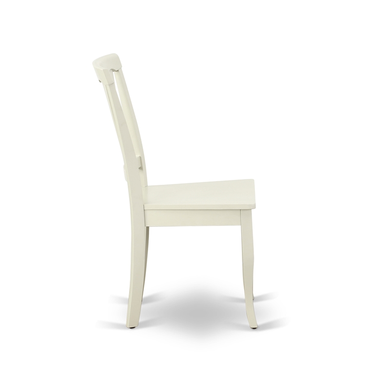 East West Furniture Dining Table and 4 Wooden Chair in 1 Bench in Linen White