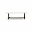 East West Furniture Table/4 Light Beige Chair/1 Bench in Distressed Jacobean