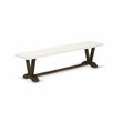 East West Furniture Table/4 Light Beige Chair/1 Bench in Distressed Jacobean