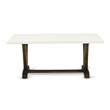 East West Furniture Table/4 Light Beige Chair/1 Bench in Distressed Jacobean