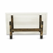 East West Furniture Table/4 Light Beige Chair/1 Bench in Distressed Jacobean