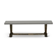 East West Furniture Table/4 Light Beige Chair/1 Bench in Distressed Jacobean