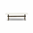 East West Furniture Table/4 Light Beige Chair/1 Bench in Distressed Jacobean