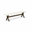 East West Furniture Table/4 Light Beige Chair/1 Bench in Distressed Jacobean