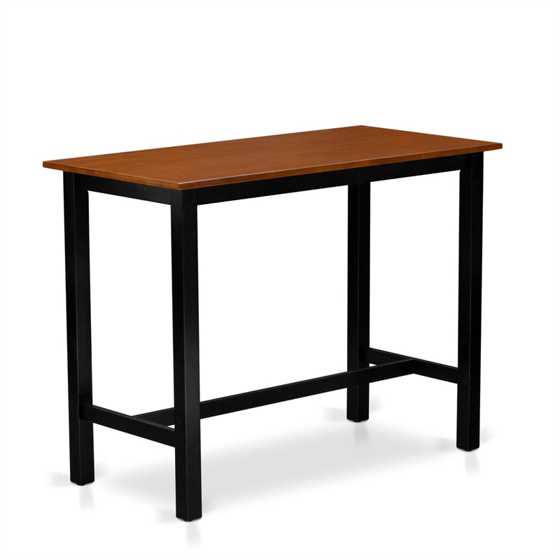 East West Furniture Dining Table 2 Wood Stools with a Bench in Black/Cherry
