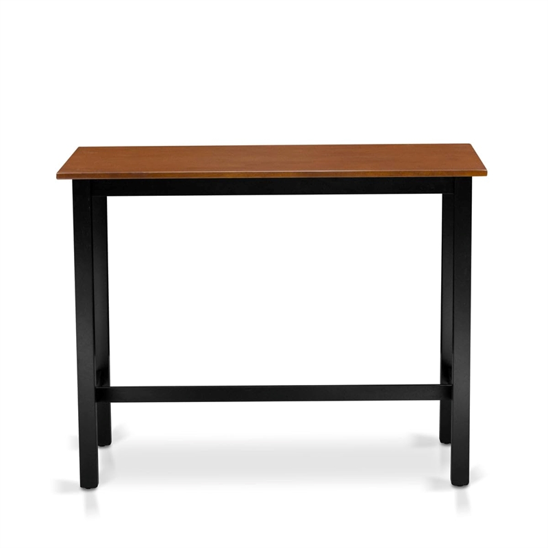 East West Furniture Dining Table 2 Wood Stools with a Bench in Black/Cherry