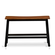 East West Furniture Dining Table 2 Wood Stools with a Bench in Black/Cherry