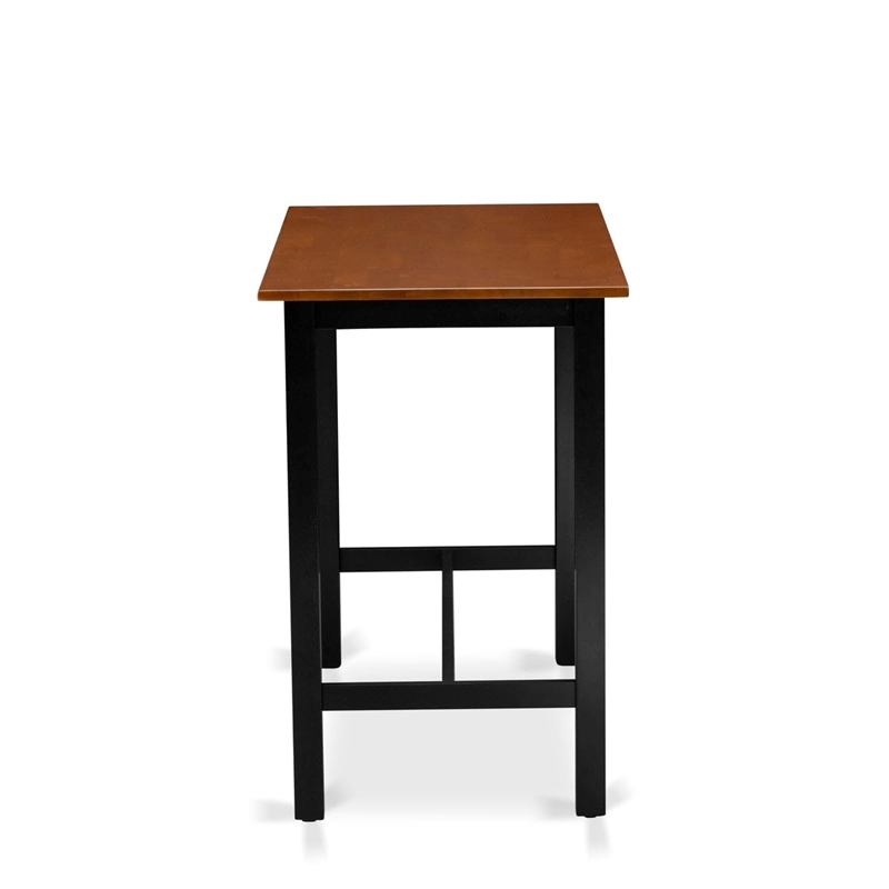 East West Furniture Dining Table 2 Wood Stools with a Bench in Black/Cherry