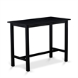 East West Furniture Wood Table/2 Kitchen Stools/1 Bench in Wire brushed Black