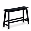 East West Furniture Wood Table/2 Kitchen Stools/1 Bench in Wire brushed Black