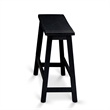 East West Furniture Wood Table/2 Kitchen Stools/1 Bench in Wire brushed Black