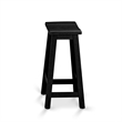 East West Furniture Wood Table/2 Kitchen Stools/1 Bench in Wire brushed Black