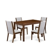 East West Furniture 5-Piece Dinette Set in Antique Walnut/Gray