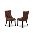East West Furniture 5-Piece Dining Table Set in Black/Burgandy