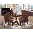 East West Furniture 5-Piece Kitchen Table Set in Mahogany/Burgandy