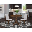 East West Furniture 3-Piece Dining Set in Antique Walnut/Gray