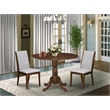 East West Furniture 3-Piece Dining Table Set  in Antique Walnut/Gray