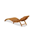 East West Furniture Patio Chaise Lounge in Natural Oil/Light Brown Cushion
