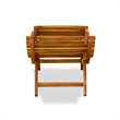 East West Furniture Patio Chaise Lounge in Natural Oil/Light Brown Cushion