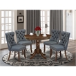 East West Furniture 5-Piece Kitchen Table Set in Antique Walnut/Platinum Gray