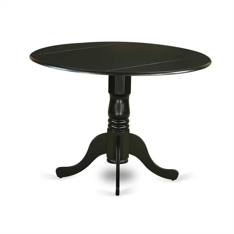 East West Furniture 5-Piece Dining Table Set  in Black/Black