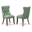 East West Furniture Faux Leather Parson Dining Chair in Willow Green (Set of 2)