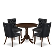 East West Furniture 5-Piece Kitchen Table Set in Antique Walnut/Dark Gray