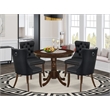 East West Furniture 5-Piece Kitchen Table Set in Antique Walnut/Dark Gray