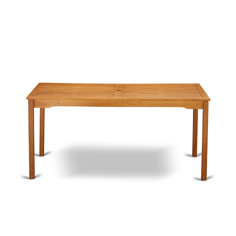 East West Furniture 5-Piece Patio Garden Table Set in Natural Oil