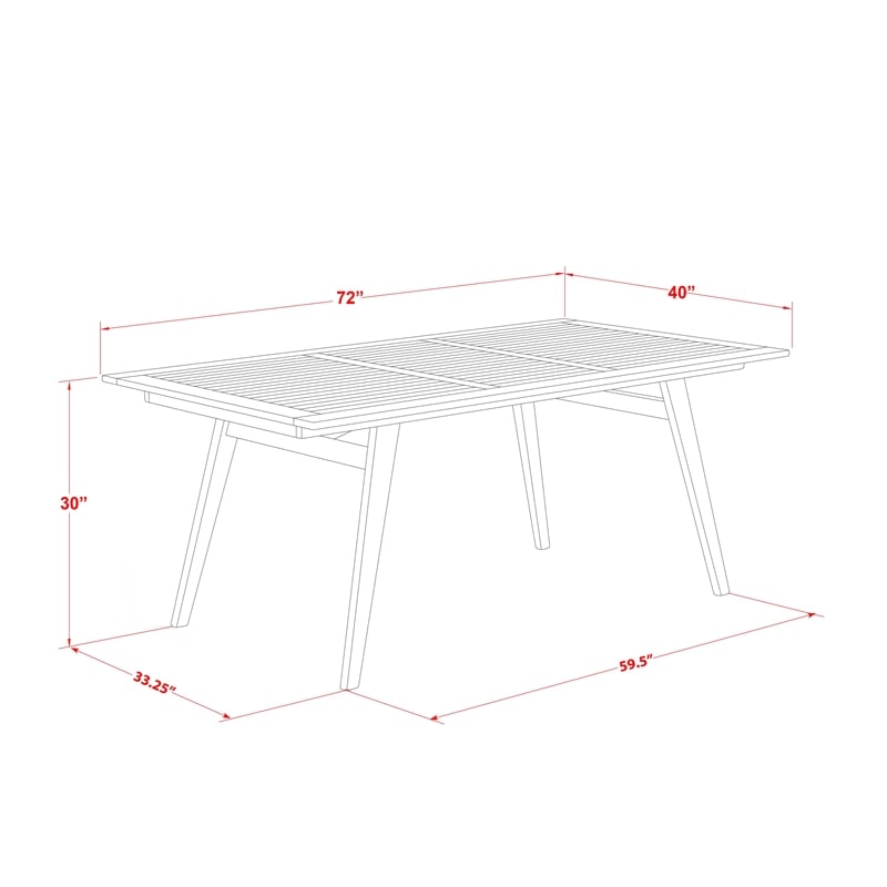 East West Furniture 9-Piece Patio Garden Table Set in Natural Oil