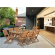 East West Furniture 9-Piece Outdoor Patio Dining Setin Natural Oil