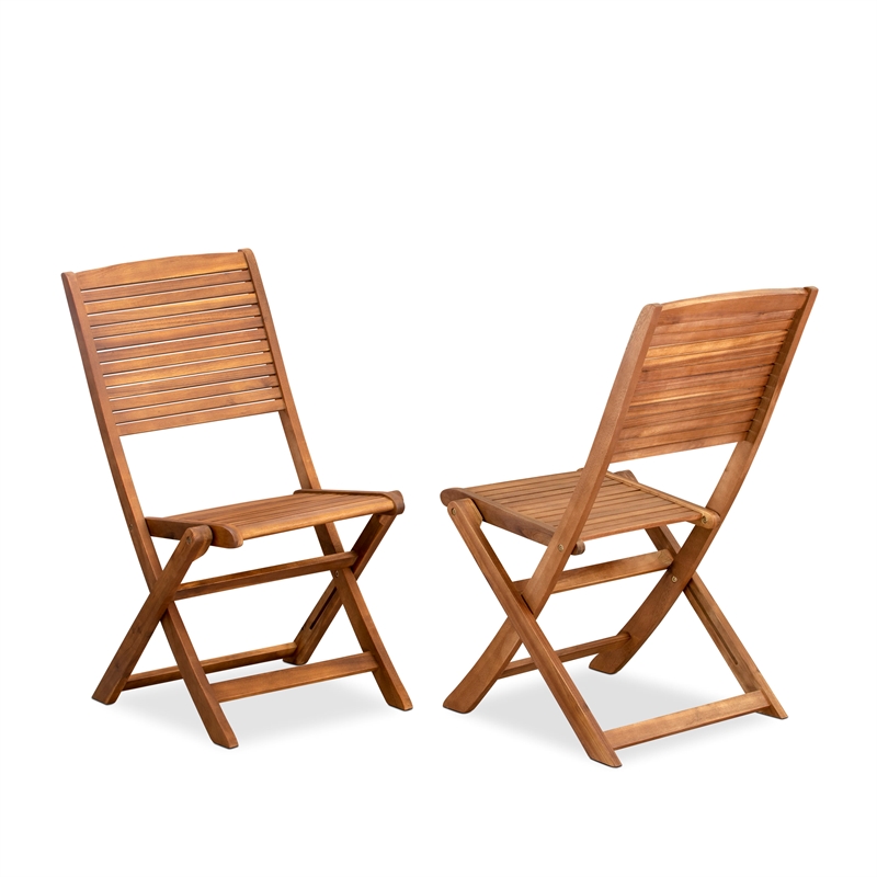 East West Furniture 7-Piece Patio Dining Set in Natural Oil