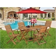 East West Furniture 5-Piece Outdoor Patio Dining Set in Natural Oil