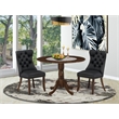 East West Furniture 3-Piece Dinette Set in Antique Walnut/Dark Gray