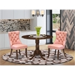 East West Furniture 3-Piece Kitchen Table Set in Antique Walnut/Beige Red
