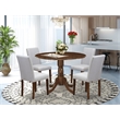 East West Furniture 5-Piece Dining Set in Antique Walnut/Gray