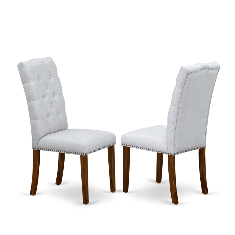 East West Furniture 5-Piece Dinette Set for Small Spaces in Antique Walnut/Gray