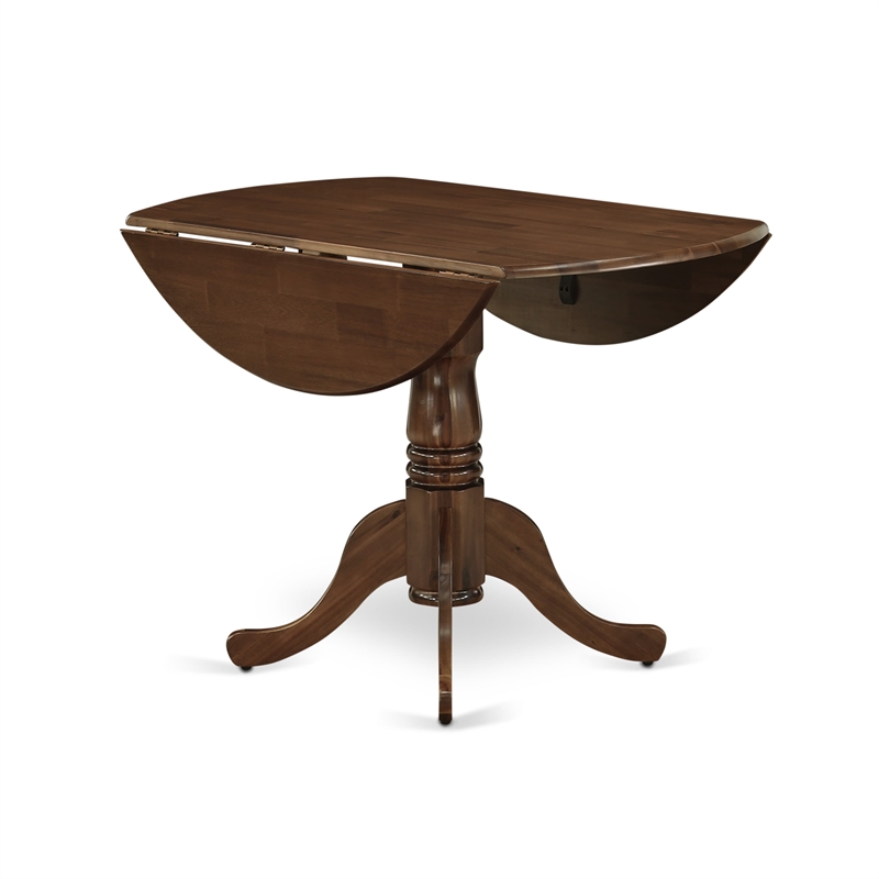 East West Furniture 3-Piece Kitchen Table Set in Antique Walnut/Black