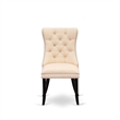 East West Furniture Linen Fabric Parson Dining Chair in Light Beige (Set of 2)